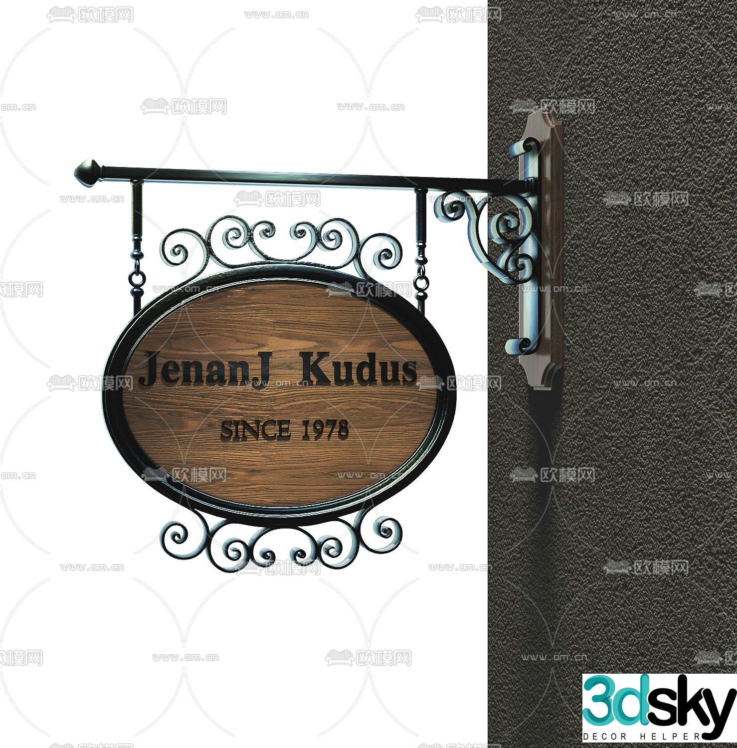 Industrial style signage free 3d model