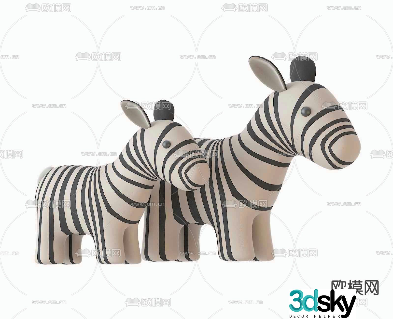 Modern cartoon zebra toy 3d model