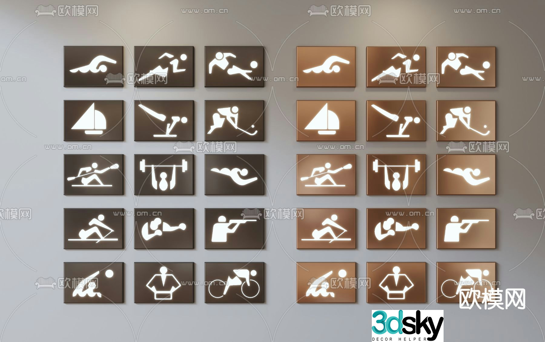 Modern sports sign 3d model