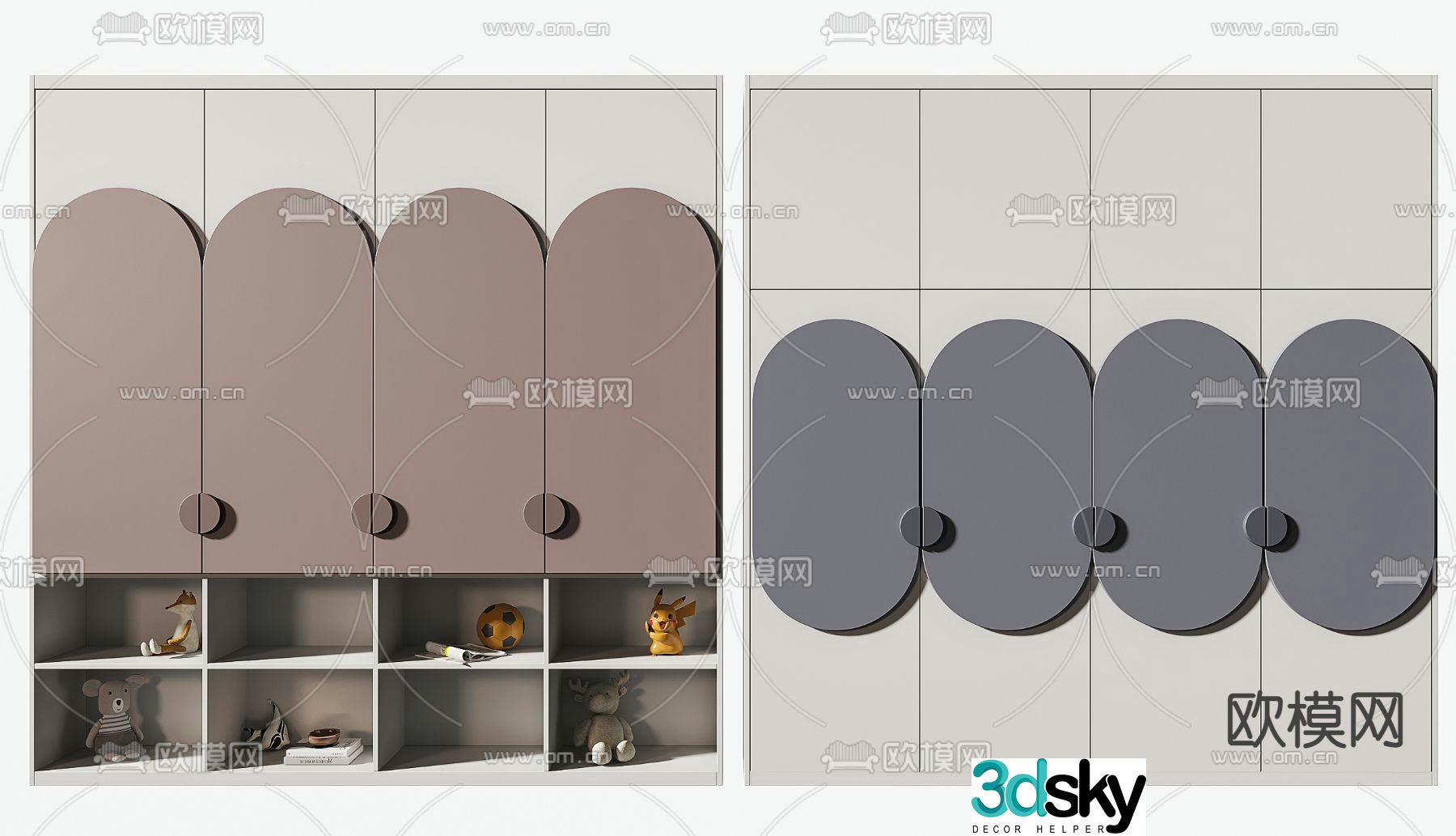 Modern children’s wardrobe 3d model