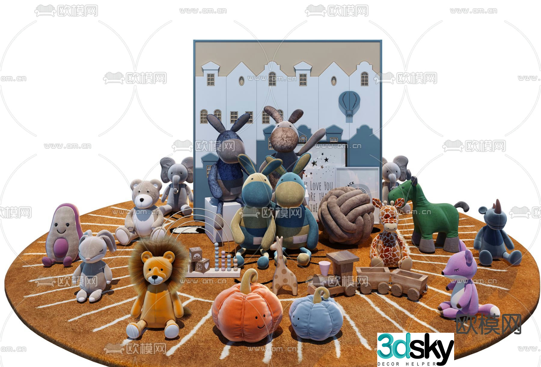 Modern children’s plush toy 3d model