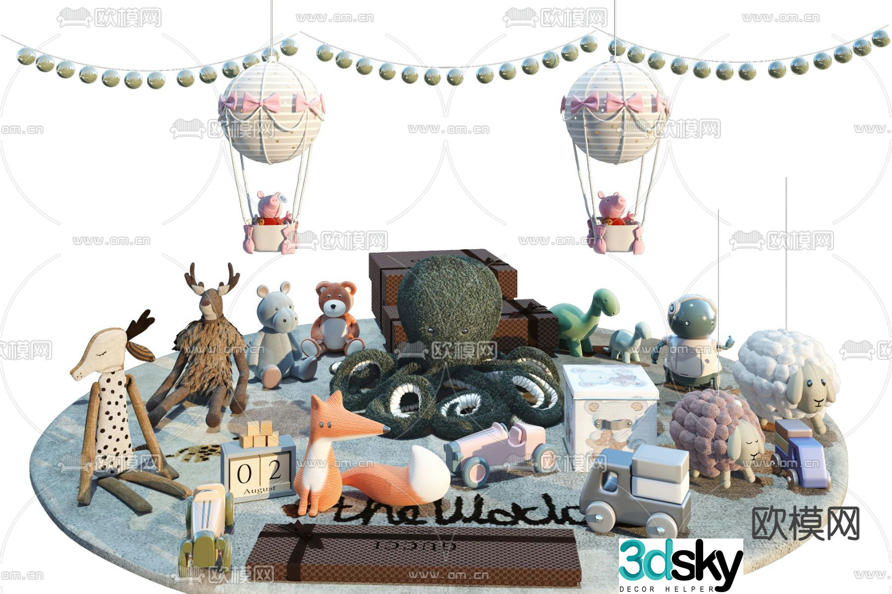 Modern children’s plush toy 3d model