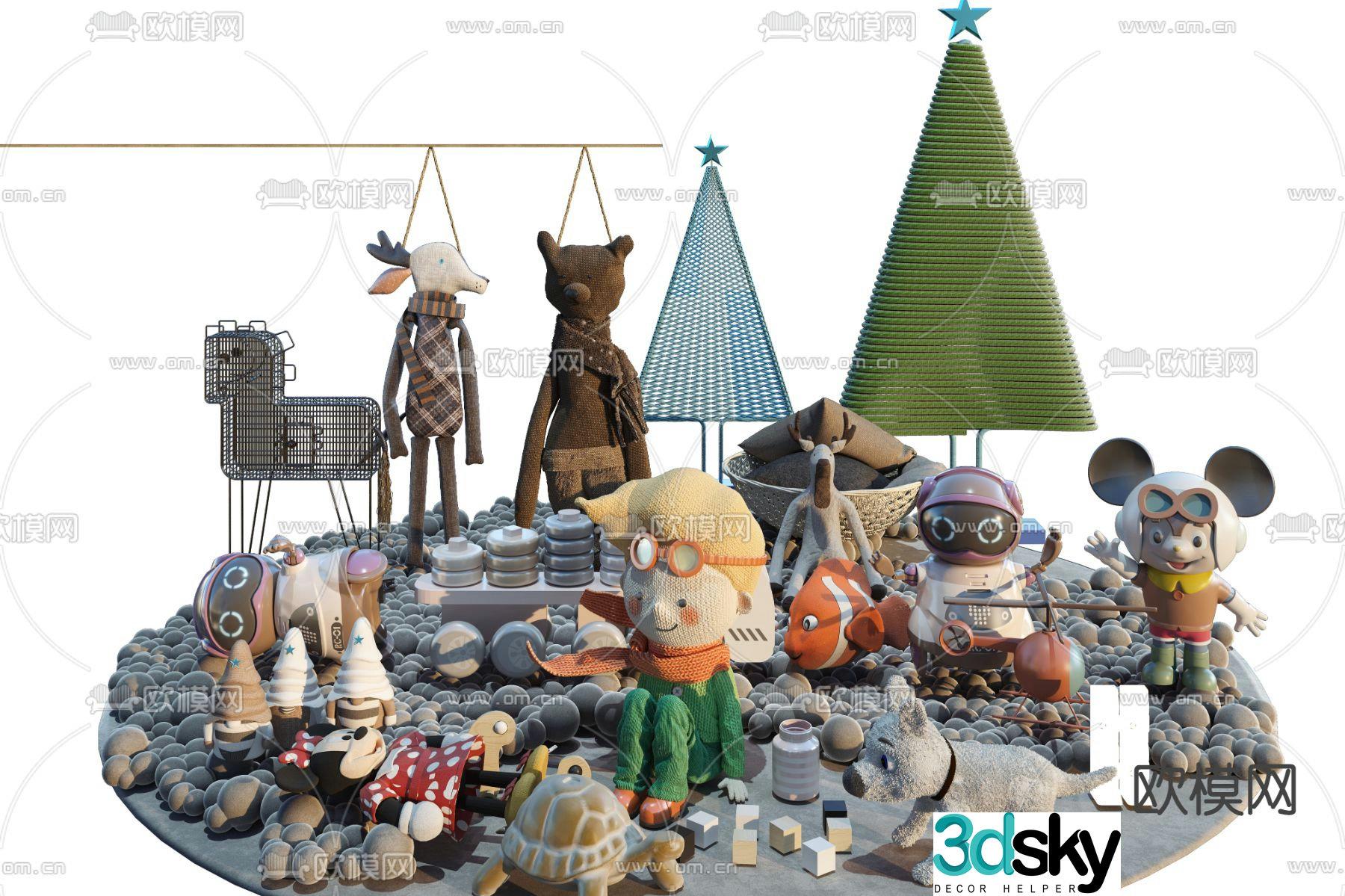 Modern children’s plush toy 3d model