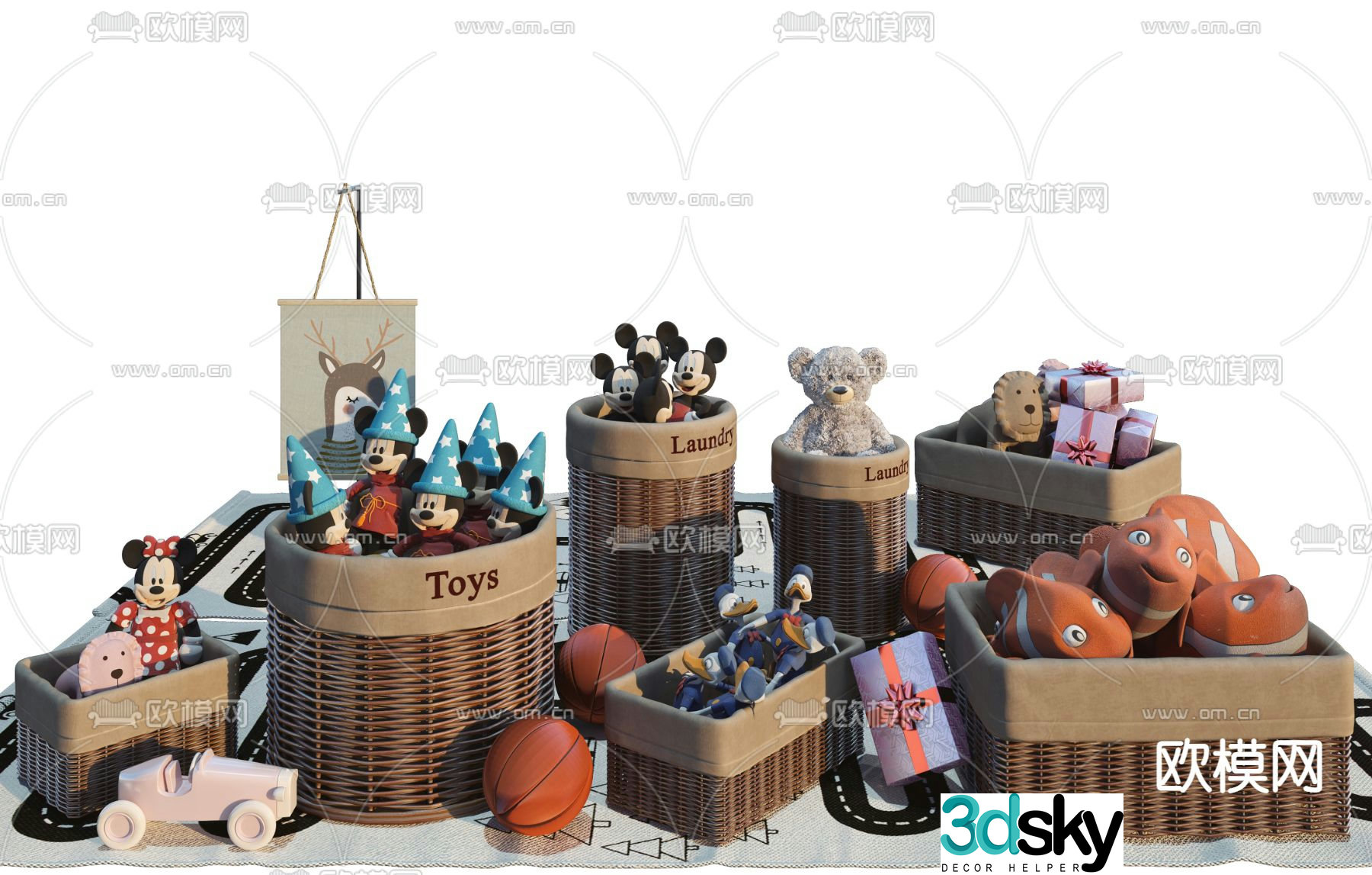 Modern children’s plush toy 3d model