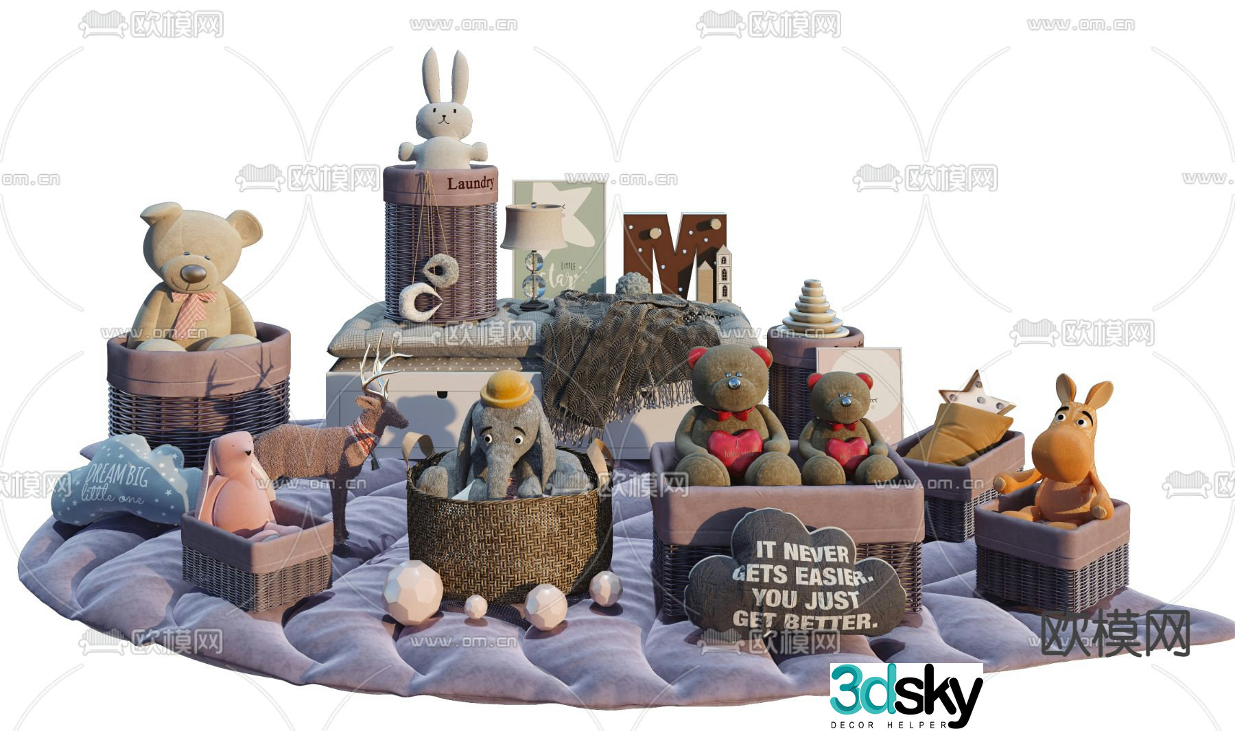 Modern children’s plush toy 3d model