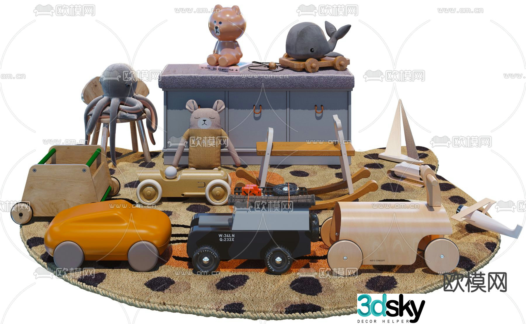 Modern children’s toys 3d model