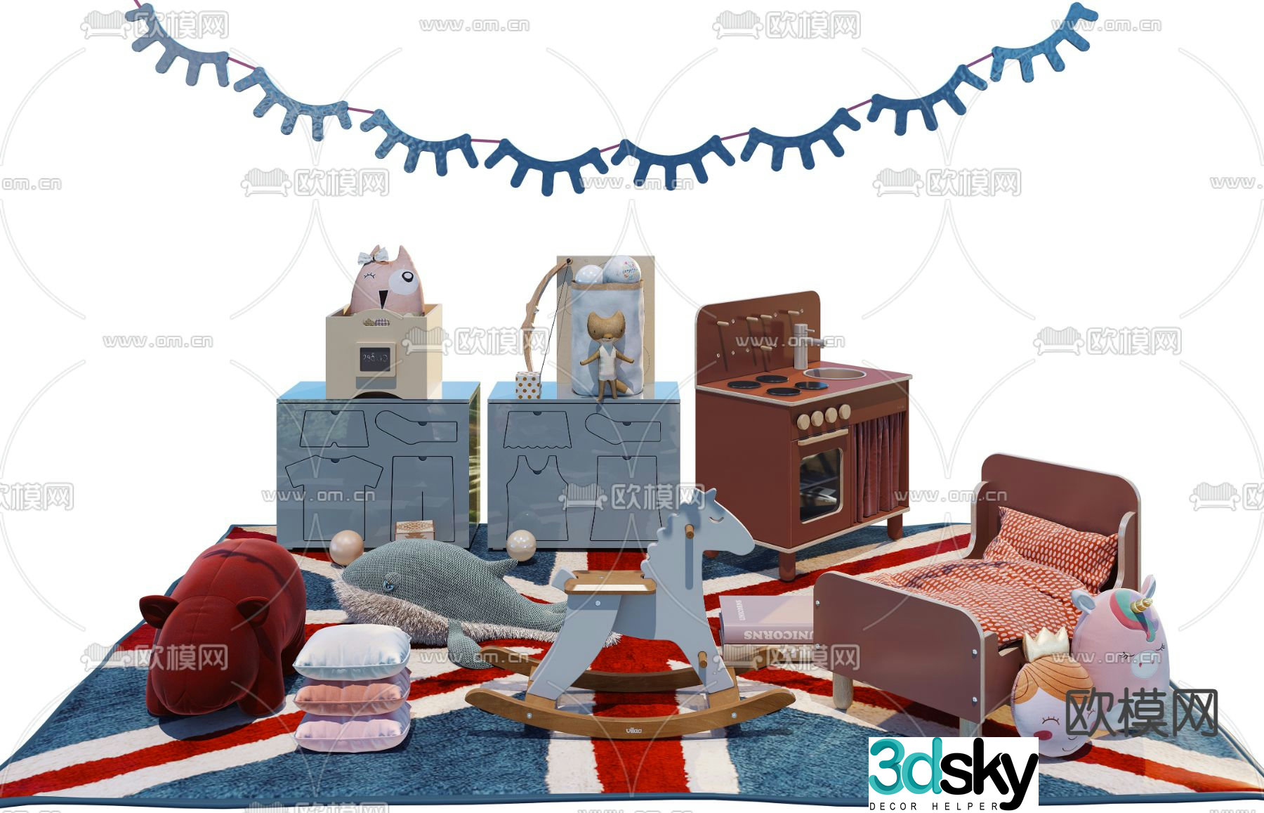 Modern children’s toys 3d model