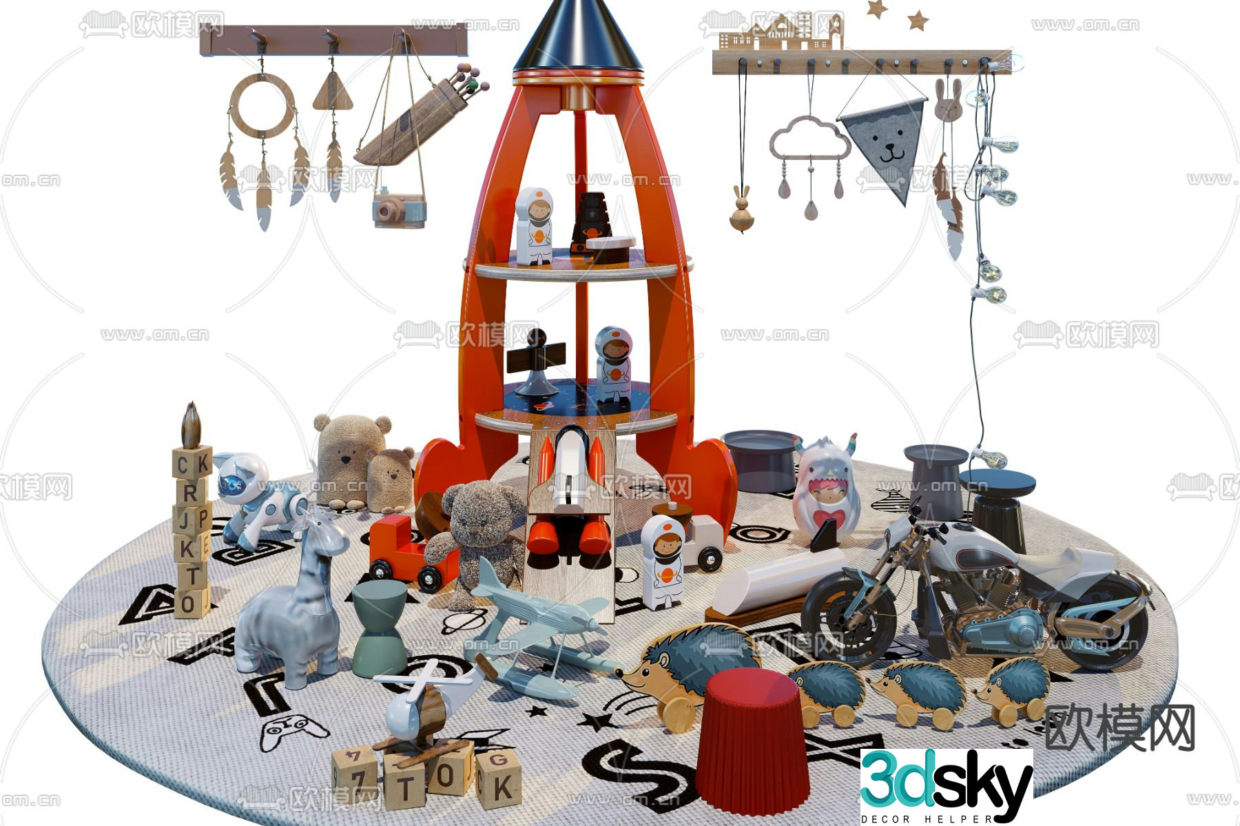 Modern children’s toys 3d model