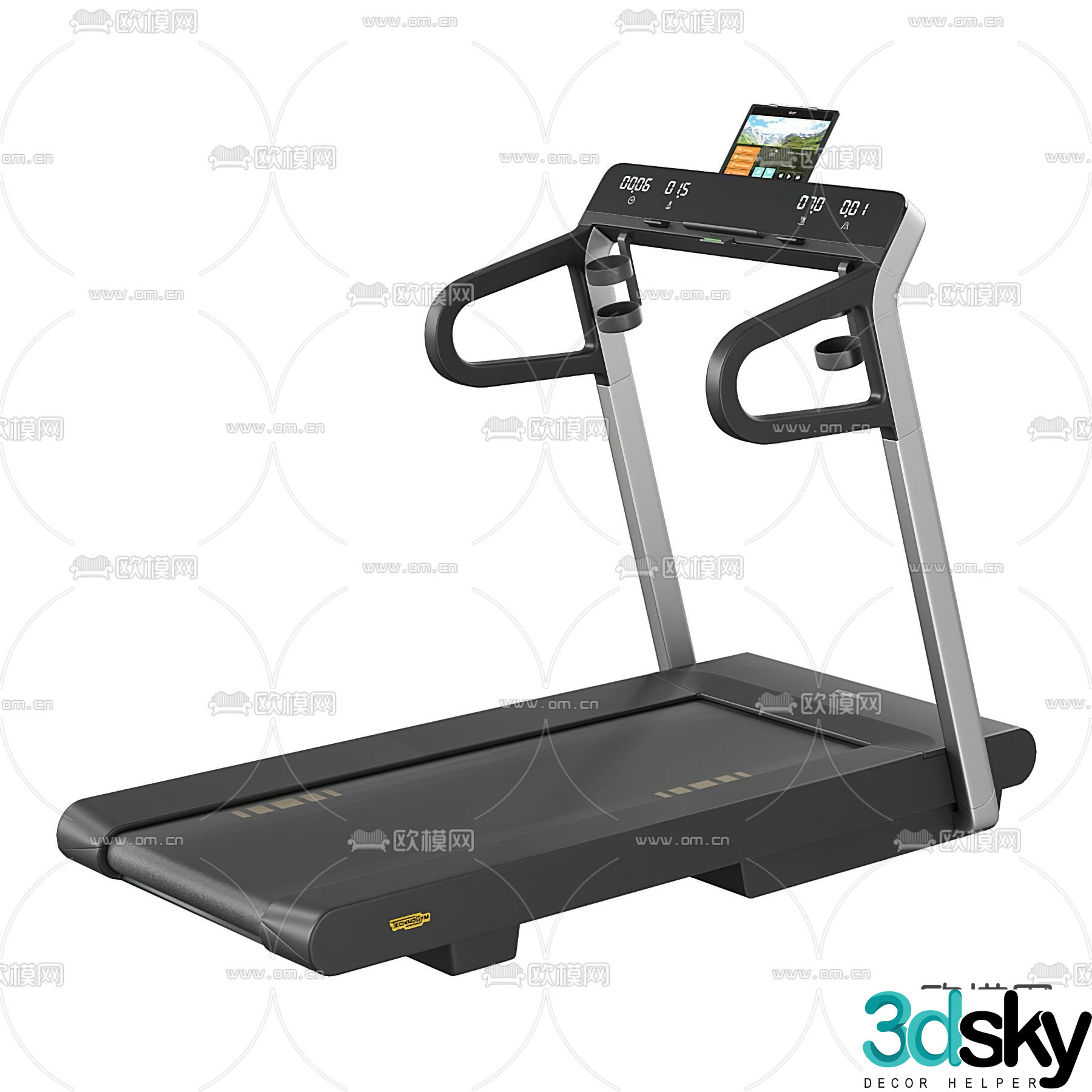 Modern treadmill 3d model