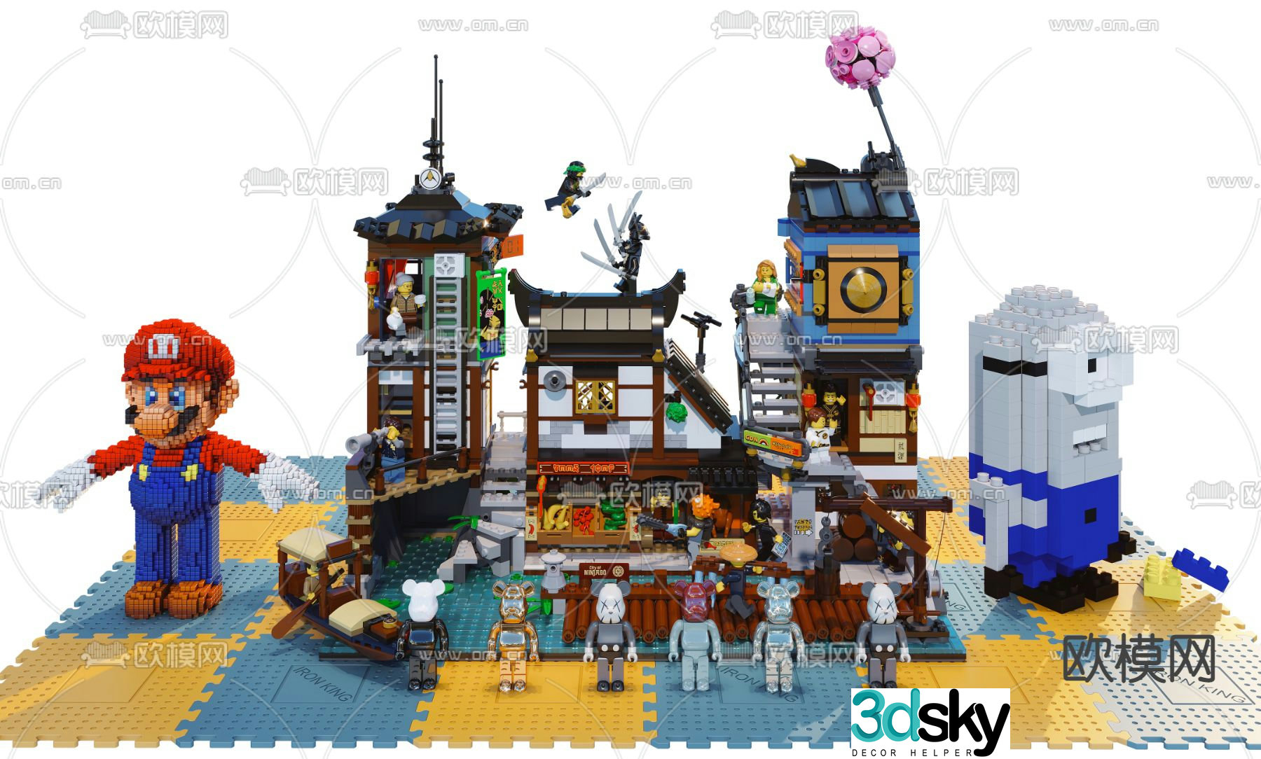Modern lego building toy 3d model