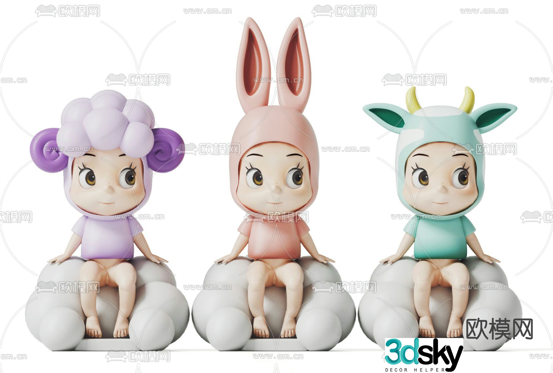 Modern children’s doll 3d model