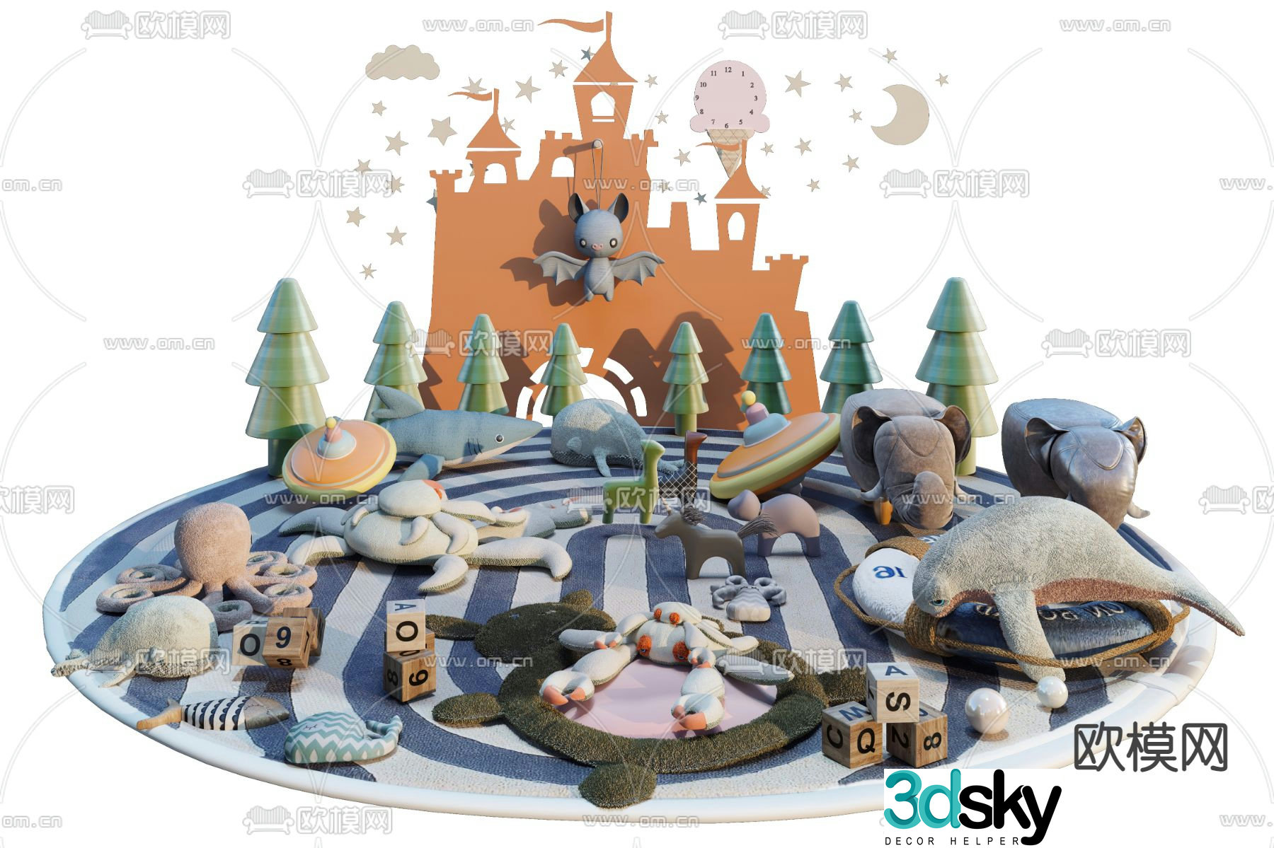 Modern children’s plush toy 3d model