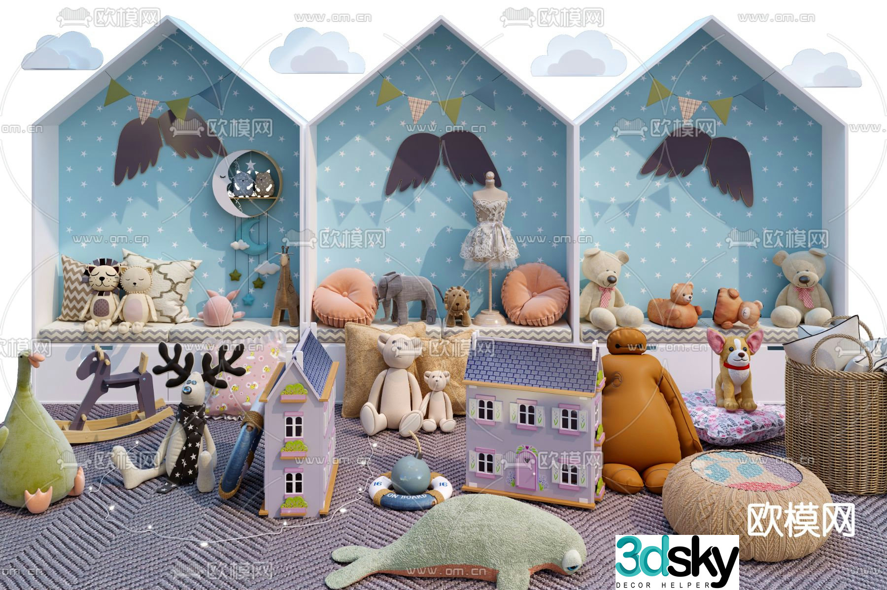Modern plush toy 3d model