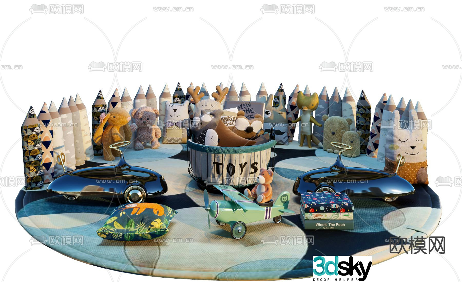 Modern children’s plush toy 3d model