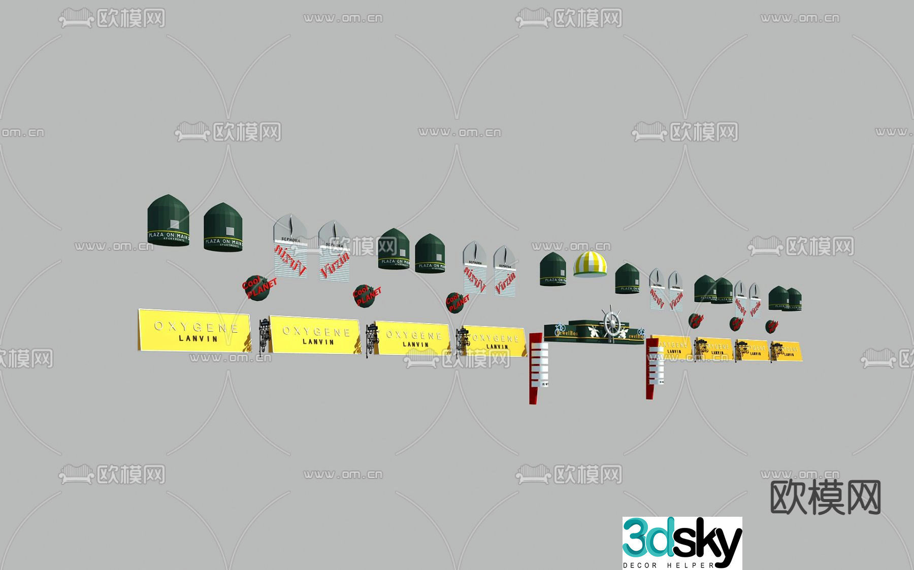 Modern billboard free 3d model