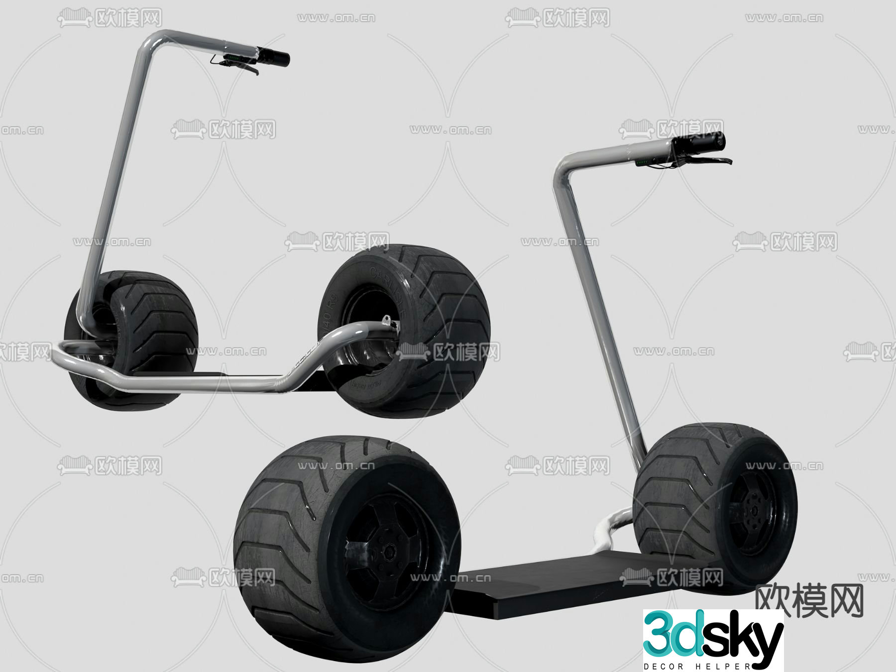 Modern smart electric balance car 3d model
