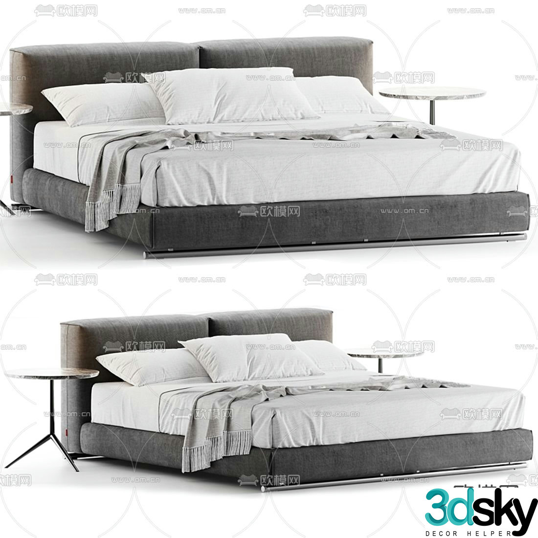 FLEXFORM fabric double bed 3d model