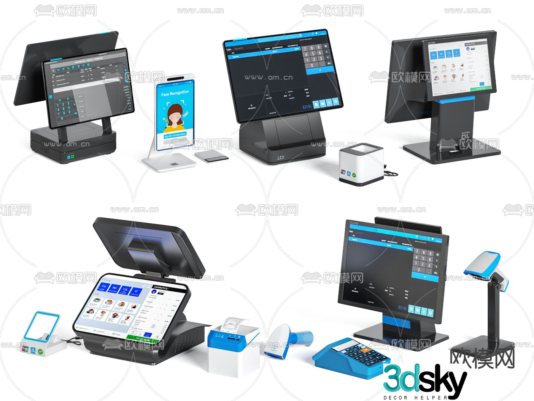 Modern cash register scanner 3d model