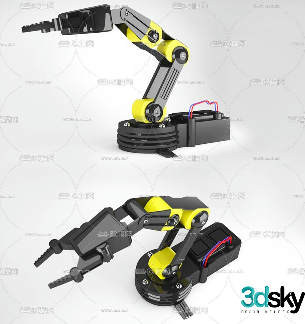 Modern intelligent robotic arm 3D model