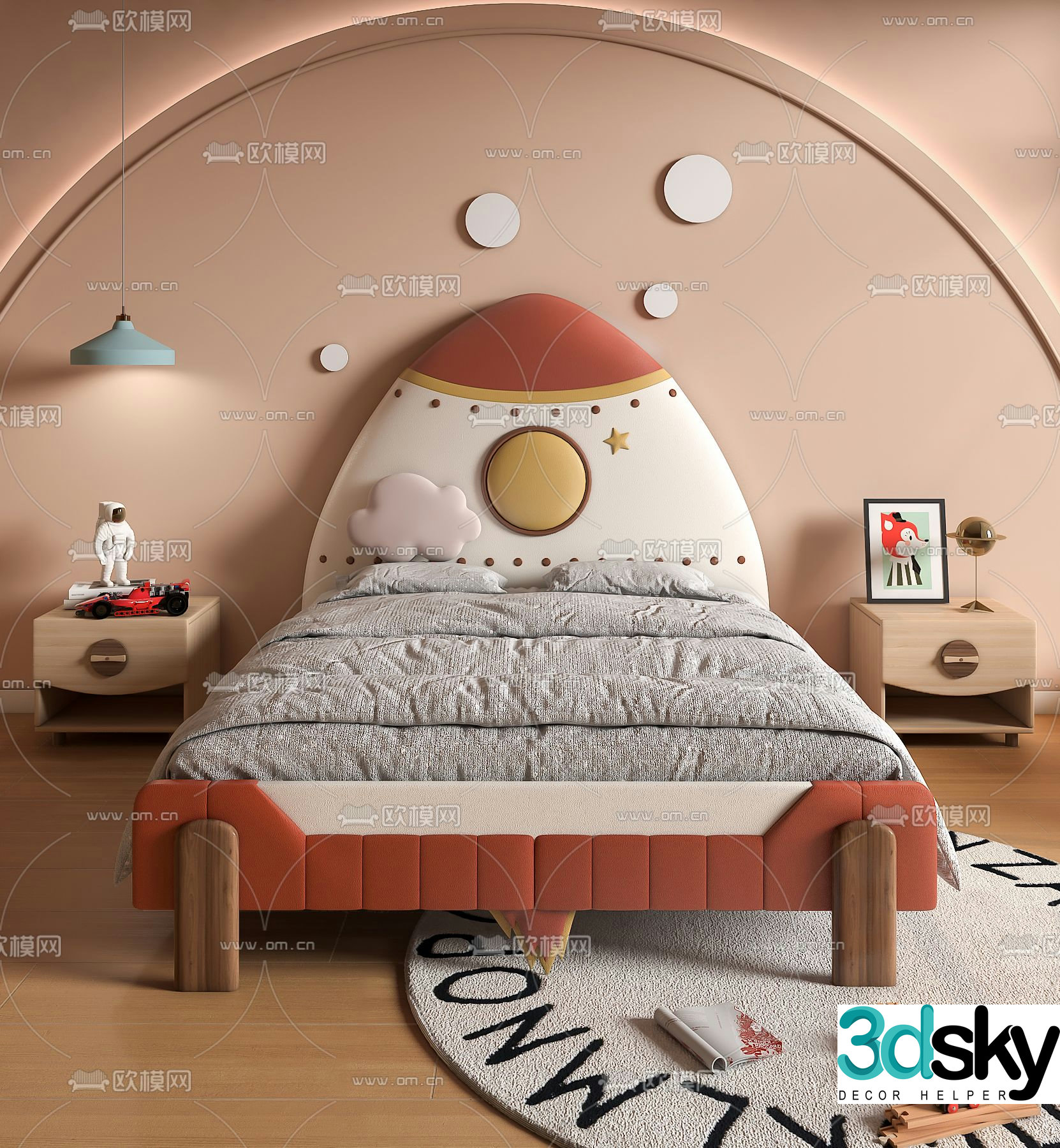 Modern boy child bed 3d model