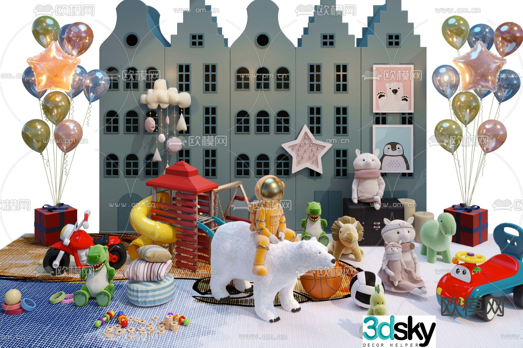 Modern children’s plush toy 3d model