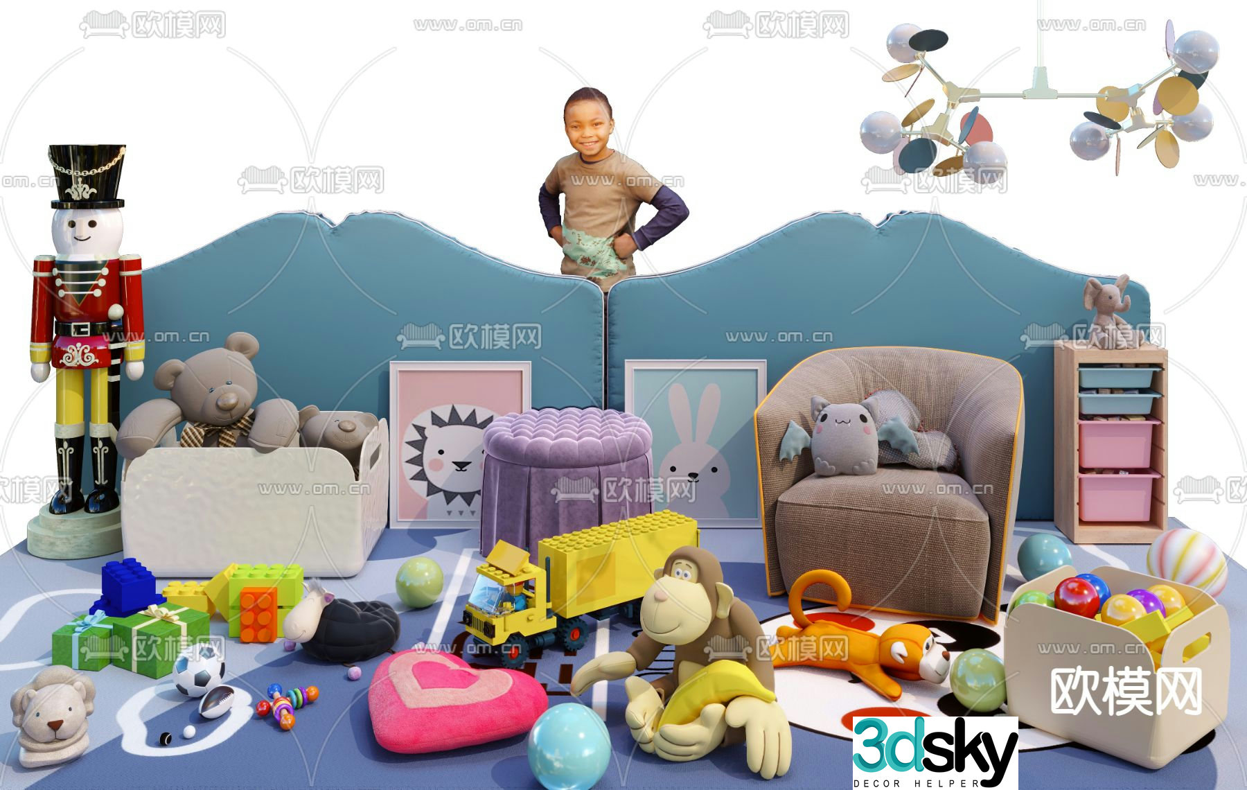 Modern children’s plush toy 3d model
