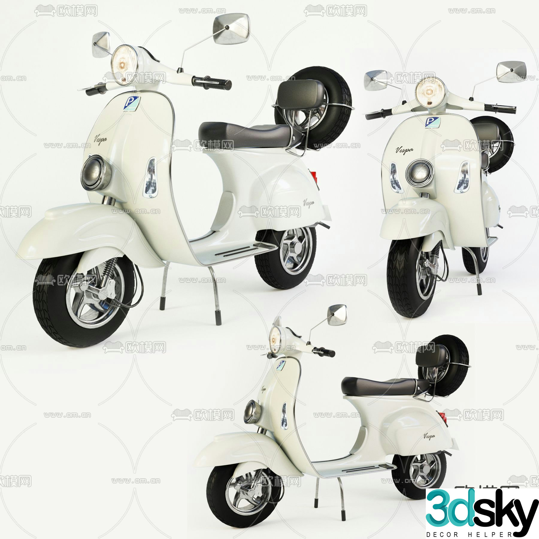Modern electric motorcycle 3d model