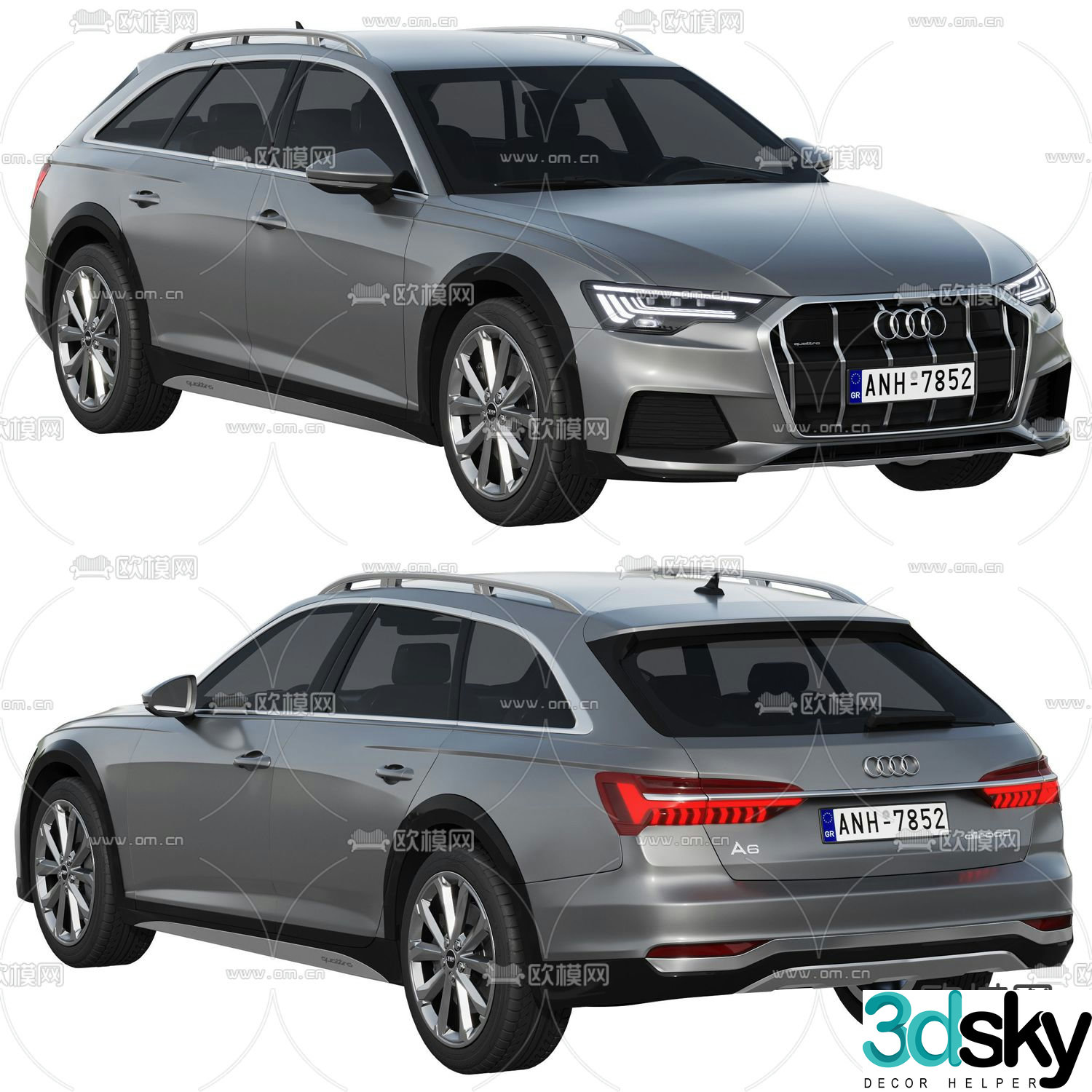 Modern Audi A6 car 3d model