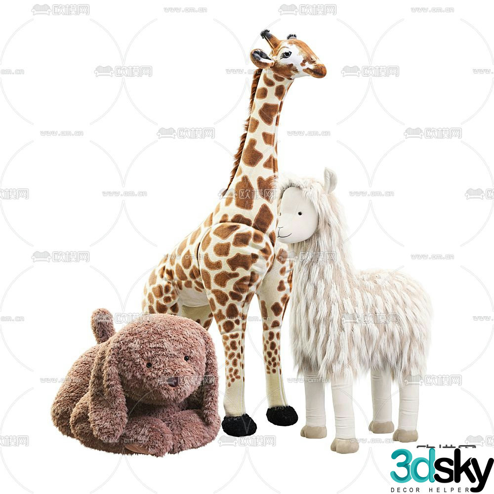 Modern children’s plush toy 3d model