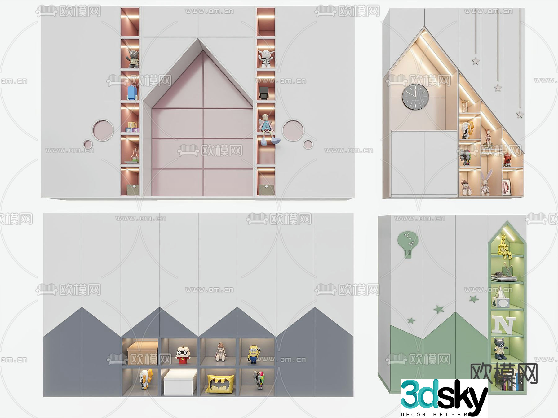 Modern children’s wardrobe 3d model