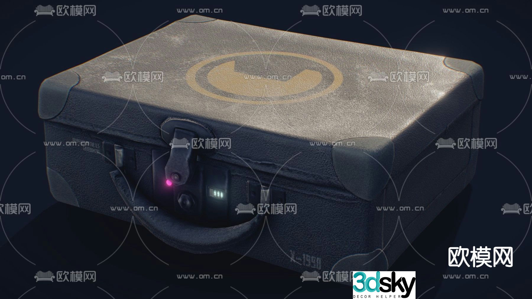 Industrial style briefcase free 3d model