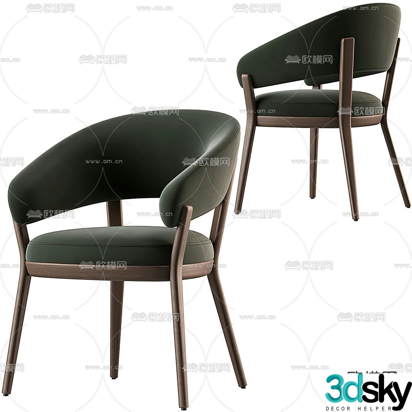 Pertica modern fabric lounge chair 3d model