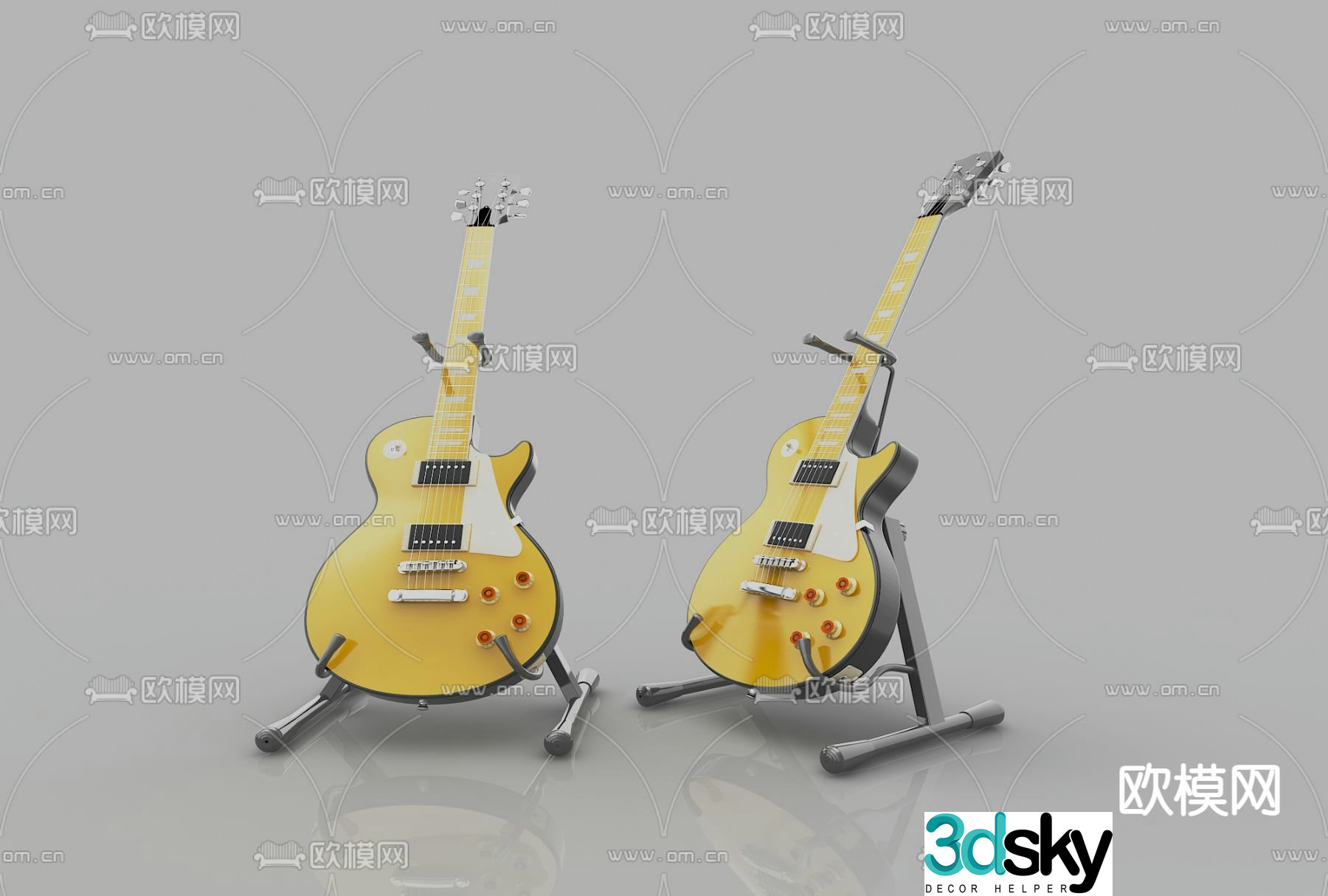 modern guitar 3d model