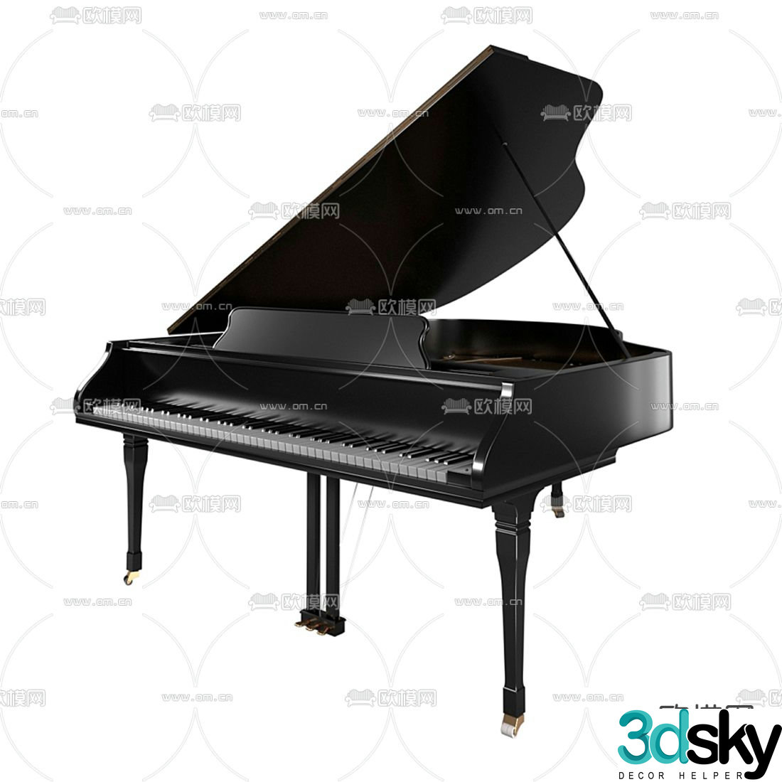 modern piano 3d model