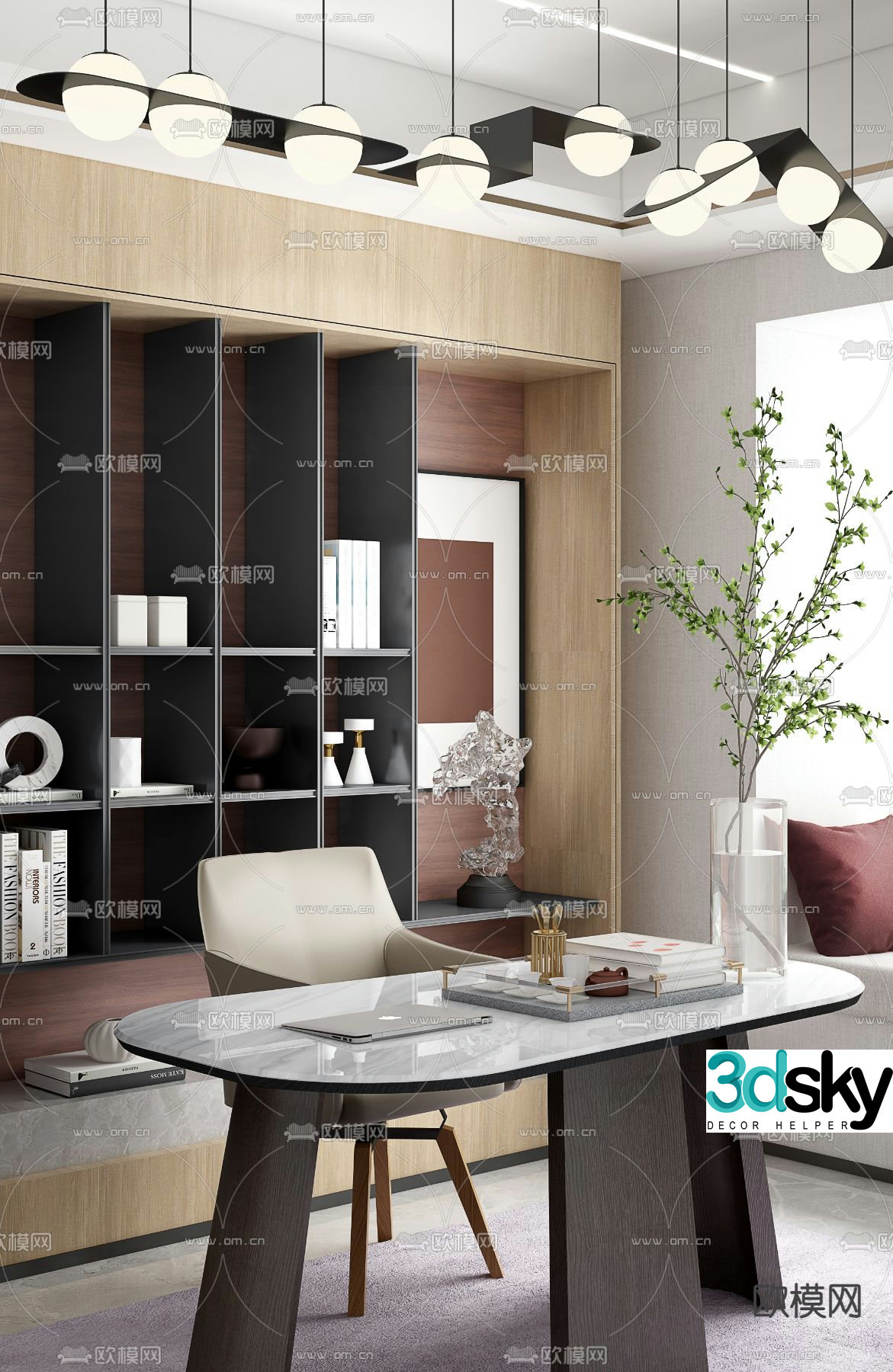 Salavi Design Modern Study Room 3D Model