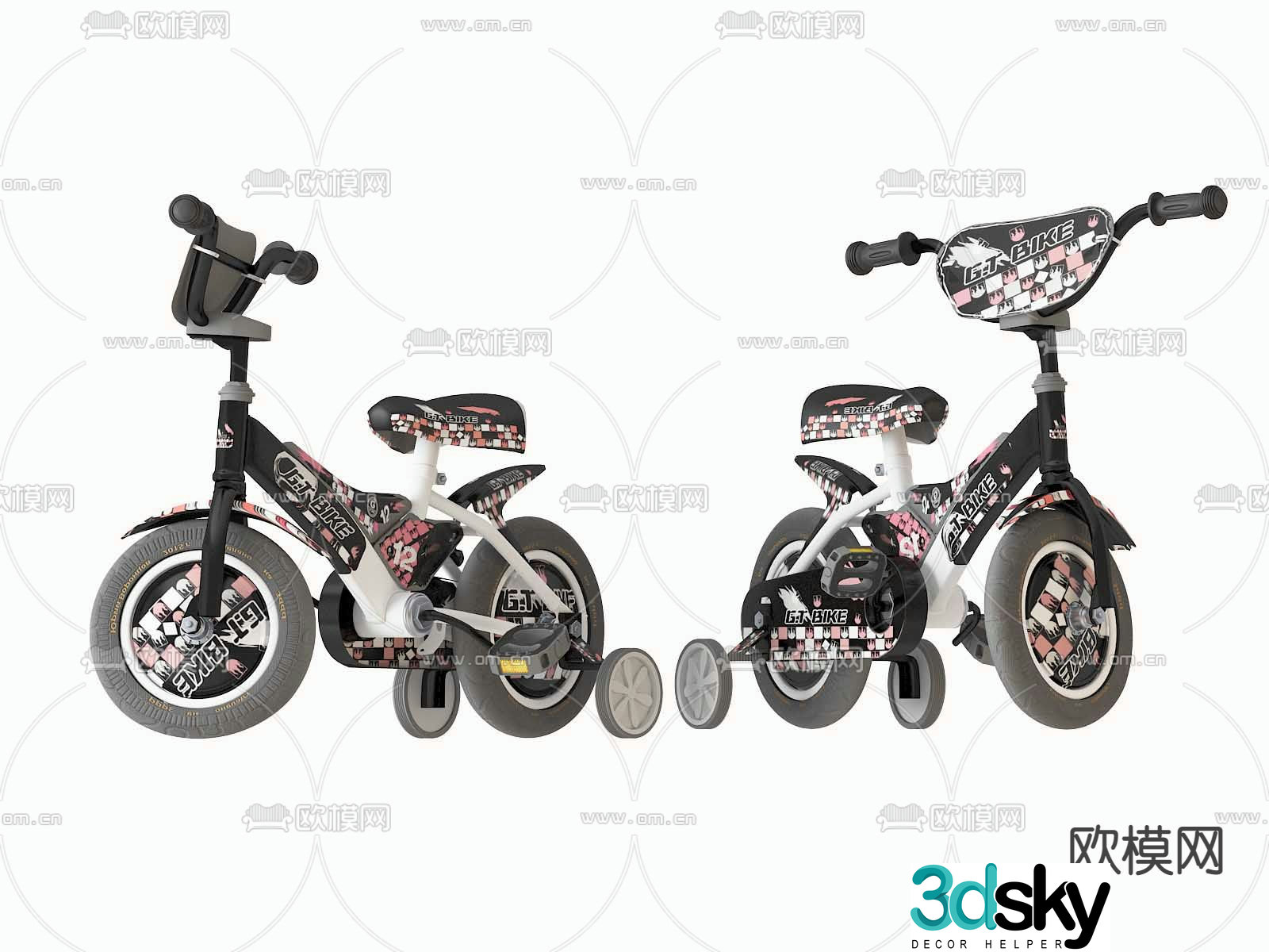 Modern children’s bicycle 3d model