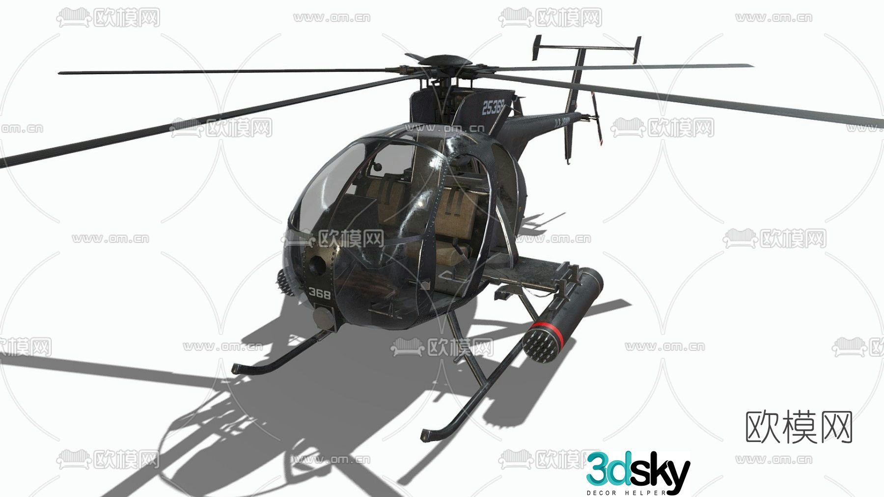 Modern armed helicopter 3d model