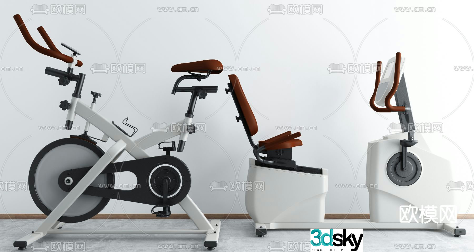 Modern fitness equipment 3d model