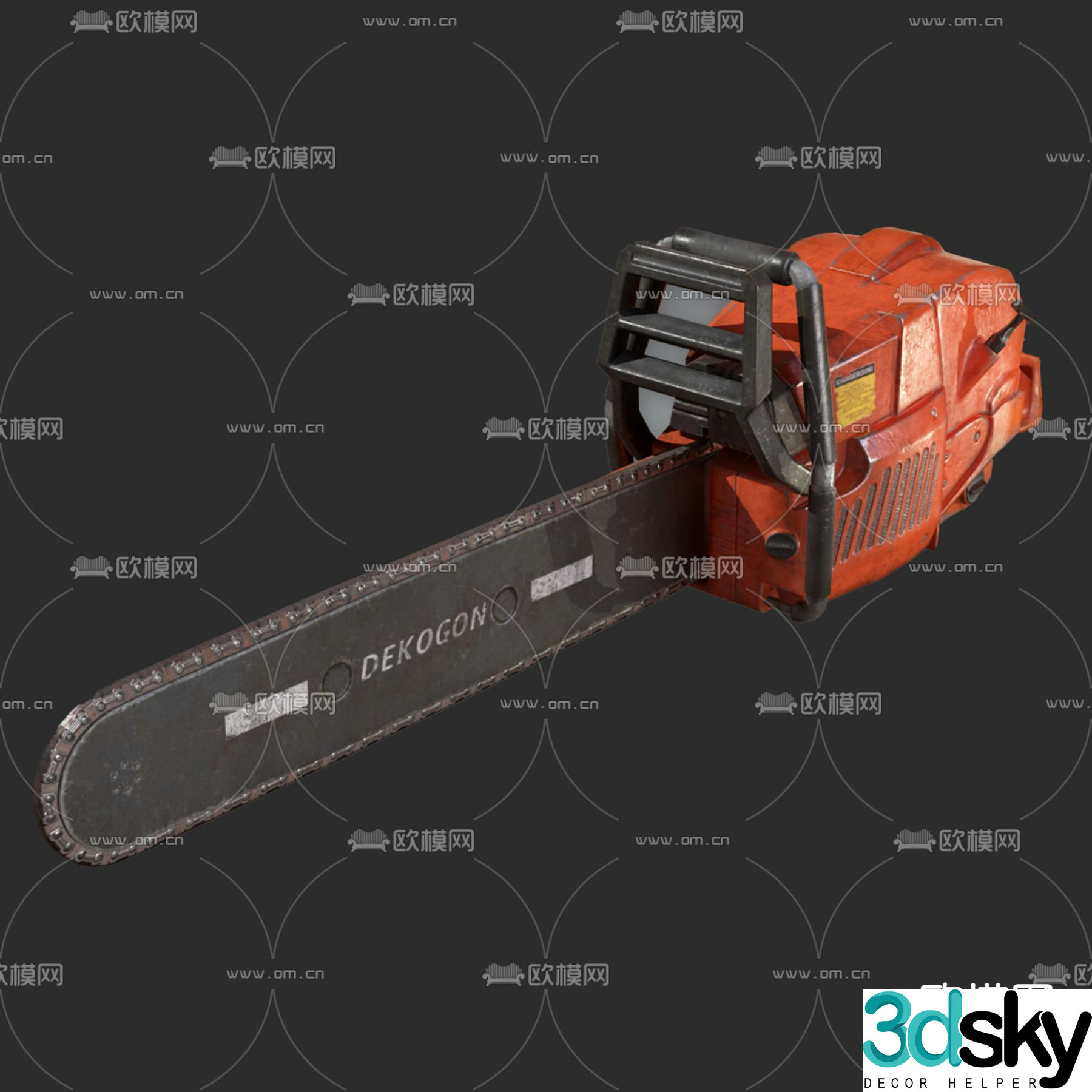 Industrial logging saw chainsaw 3d model
