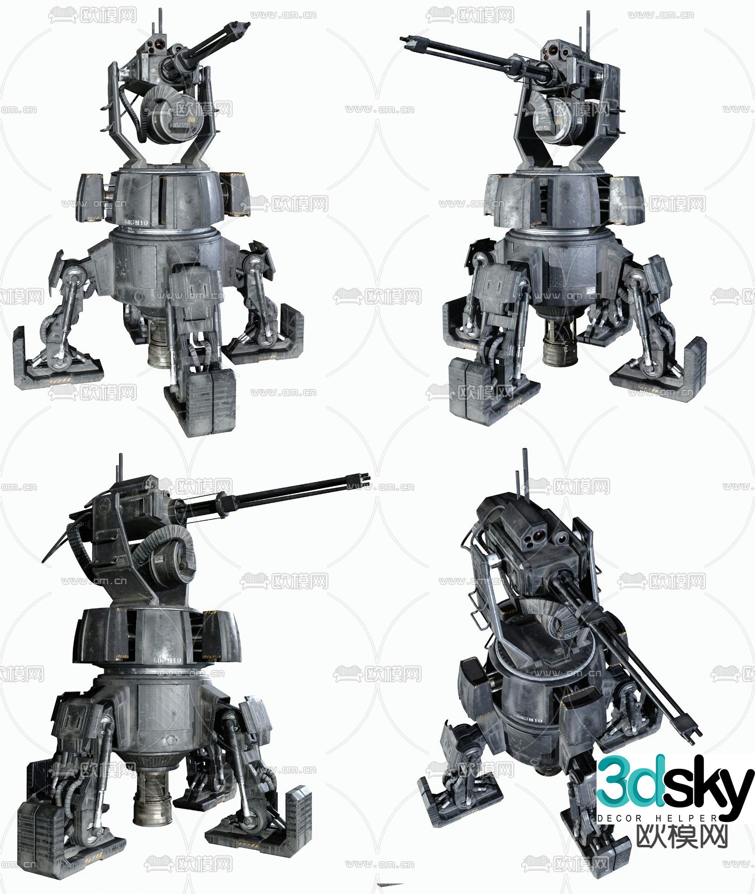 Modern robot mecha 3d model