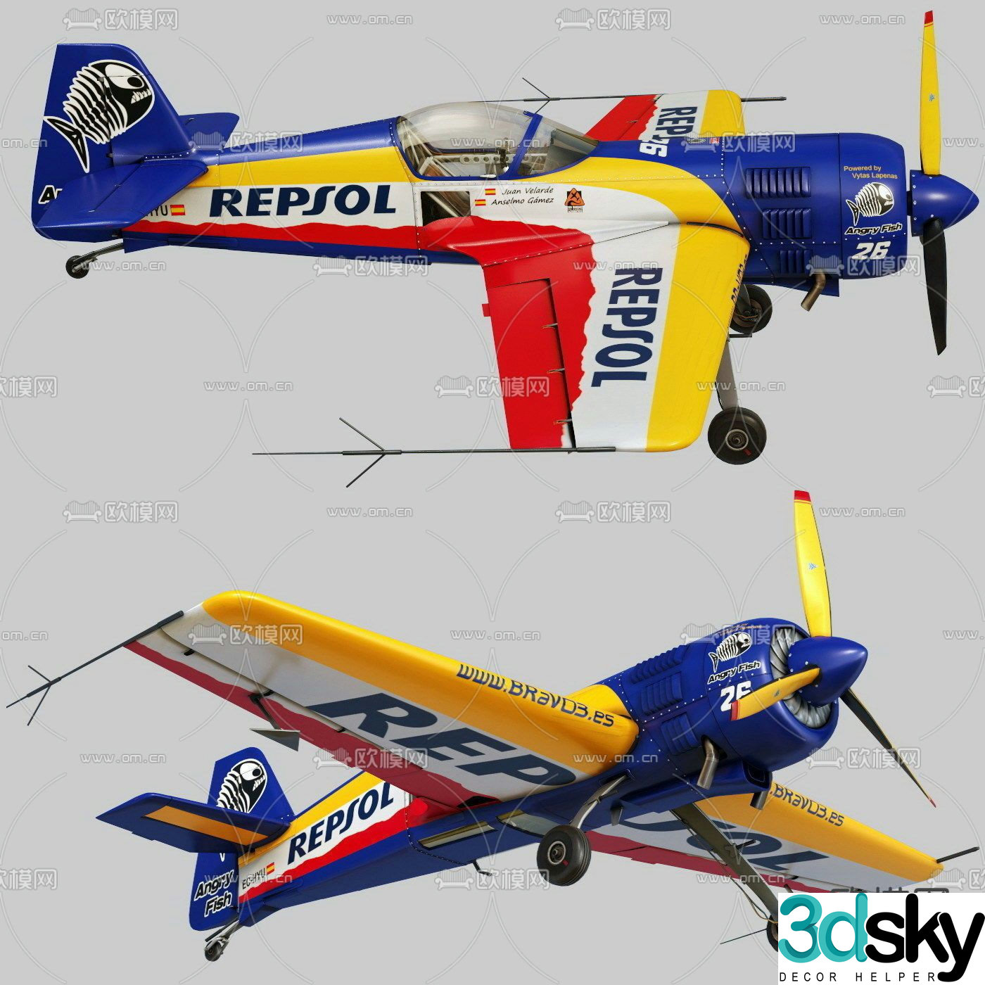Modern airplane 3d model