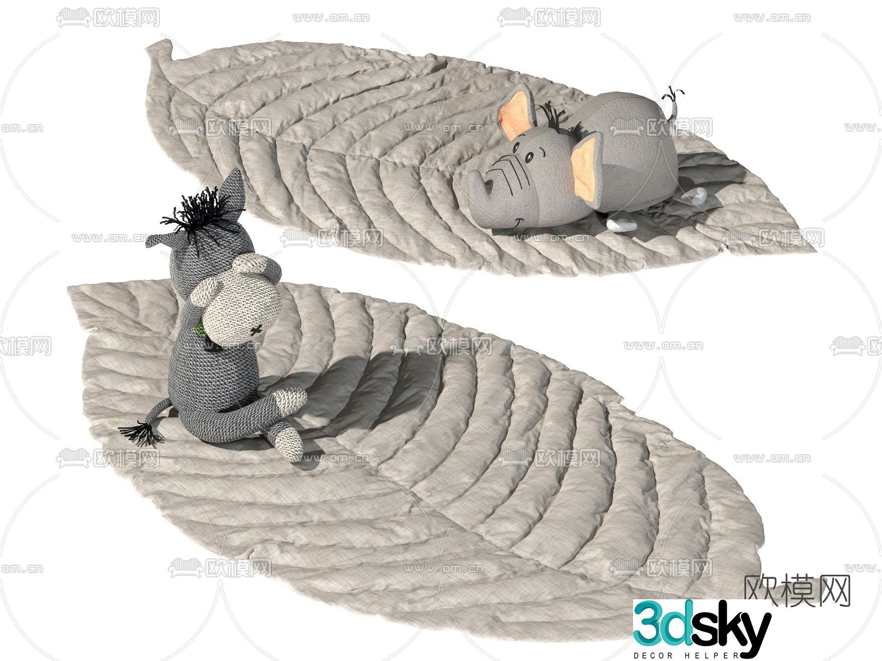 Modern children’s carpet plush toy 3d model
