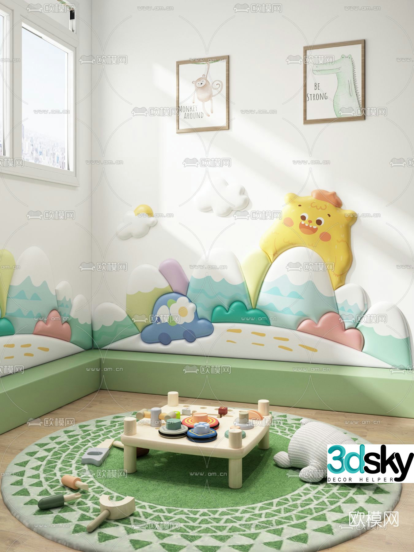Modern children’s soft coffee table 3D model
