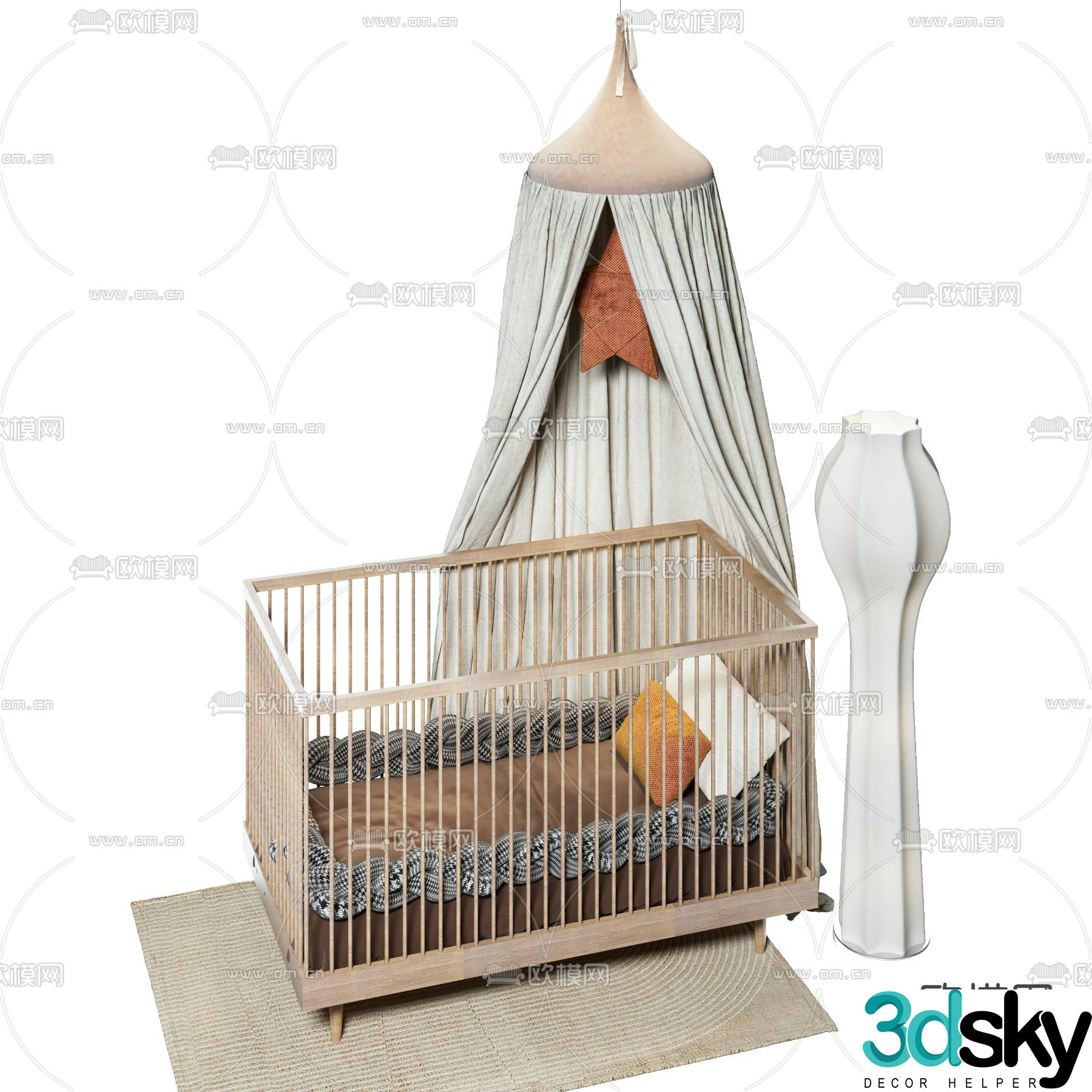 Modern crib 3d model