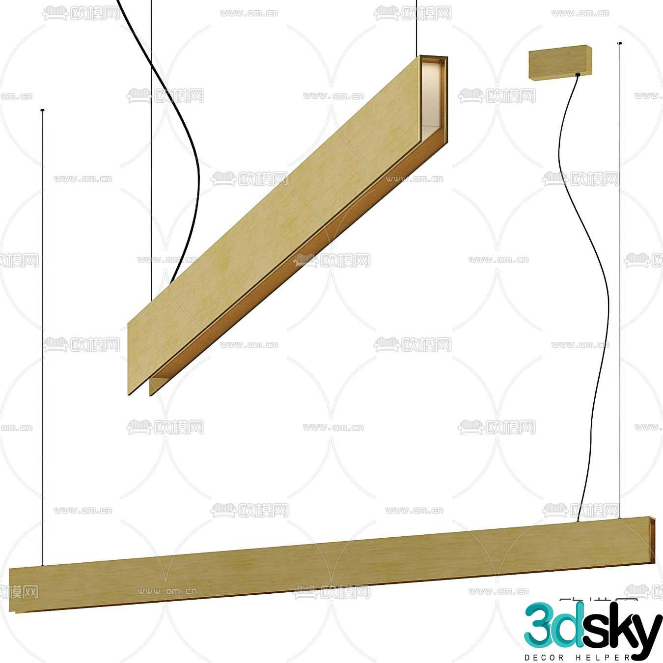 BAXTER LED office chandelier 3d model