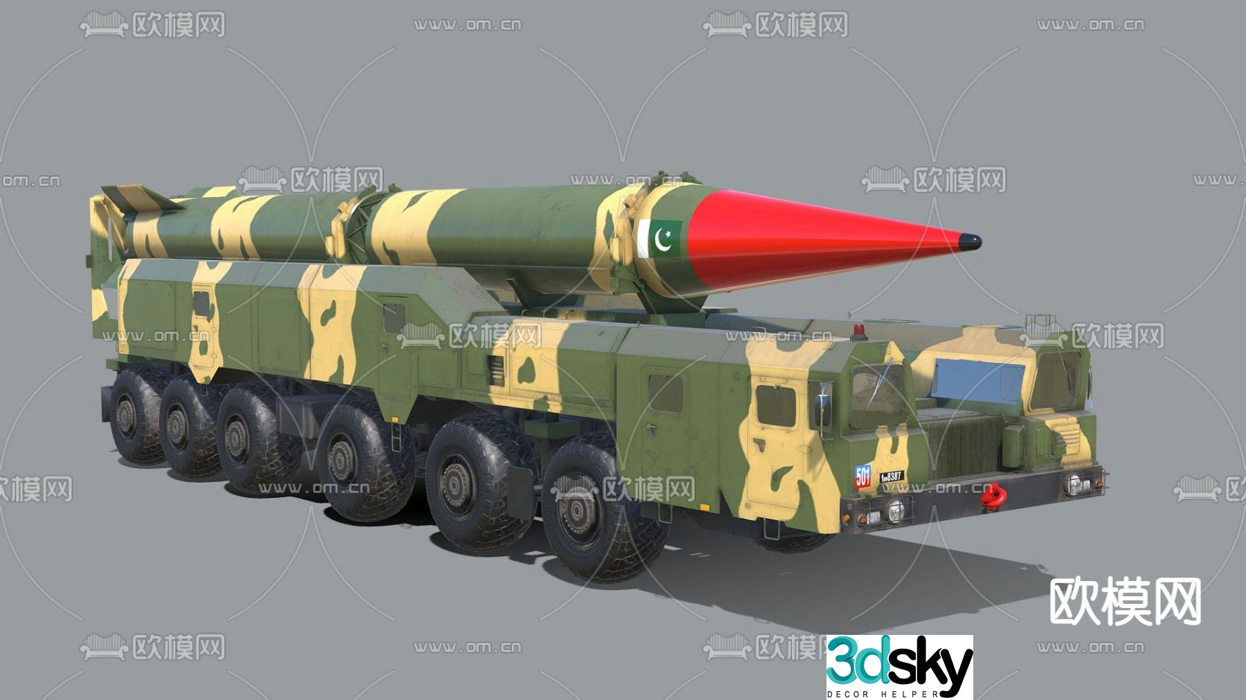 Modern missile vehicle 3d model