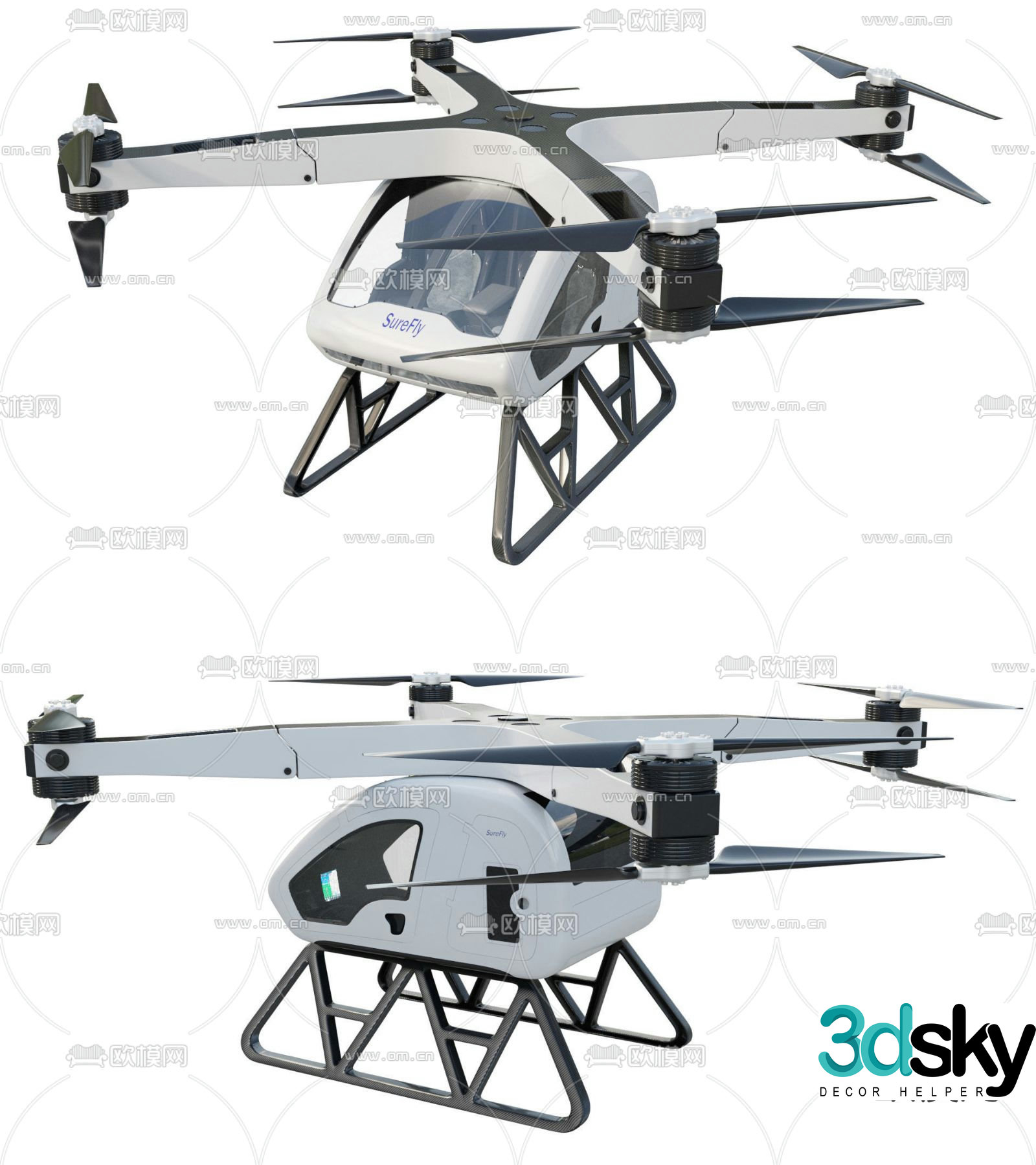 Modern drone 3d model
