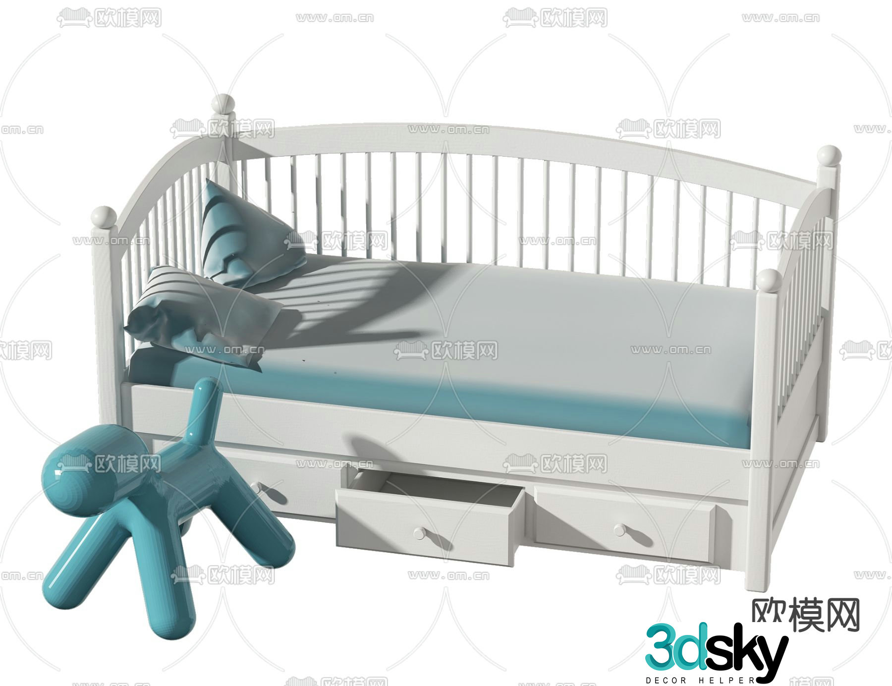 Modern crib 3d model
