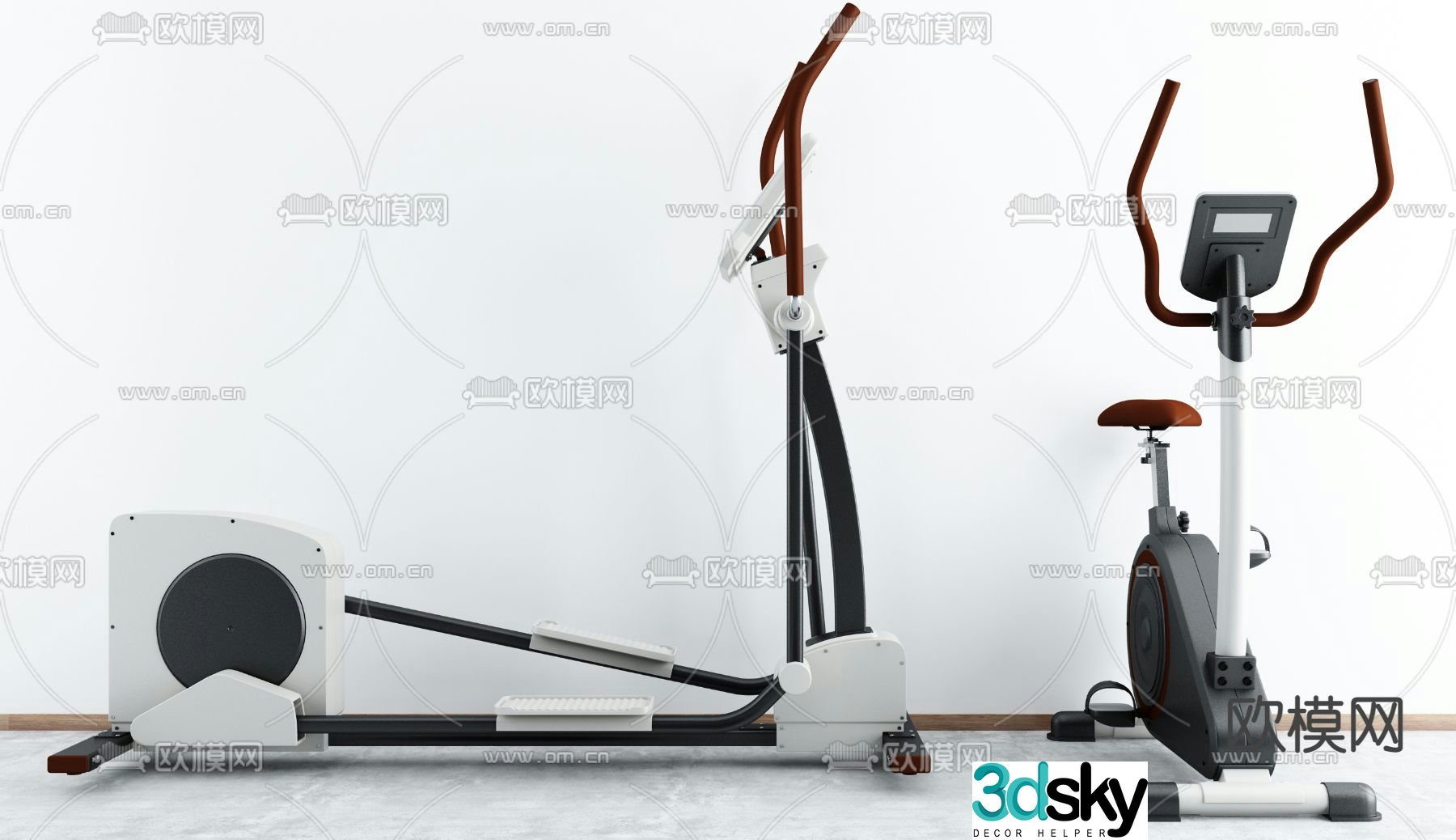 Modern sports fitness equipment 3d model