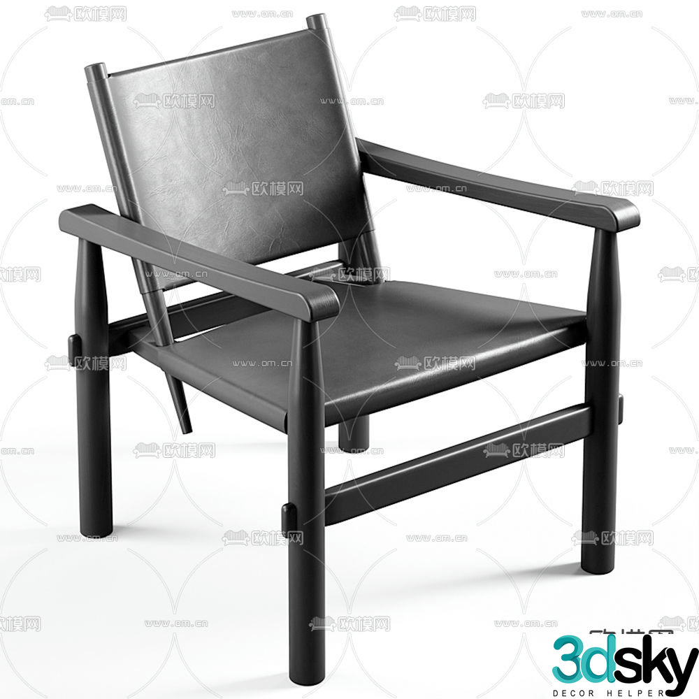 Cassina leather lounge chair 3d model